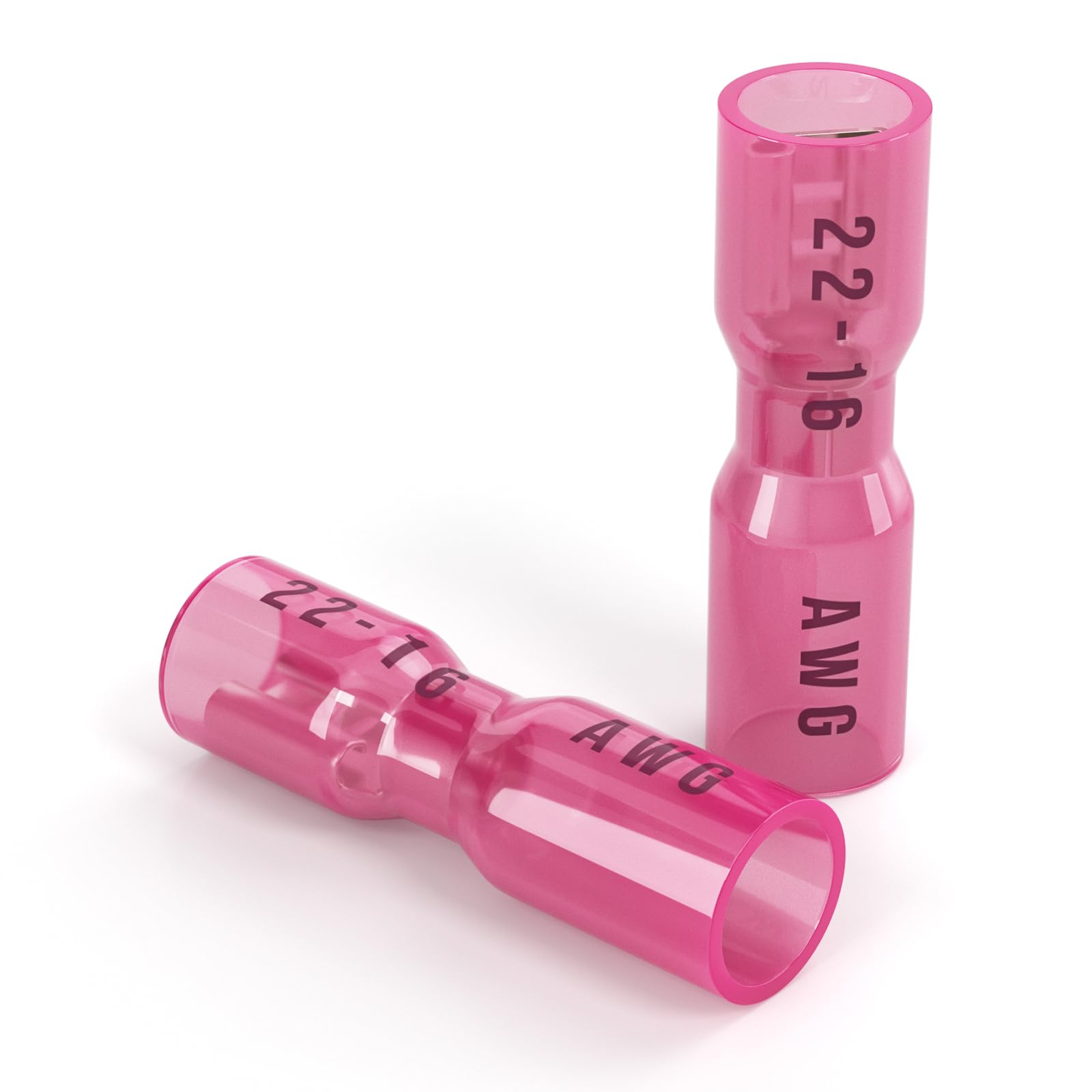 Tailonz Lot de 160 connecteurs thermorétractables Rouge 22-16 AWG | Bornes à sertir électriques isolées étanches pour câblage automobile et maritime