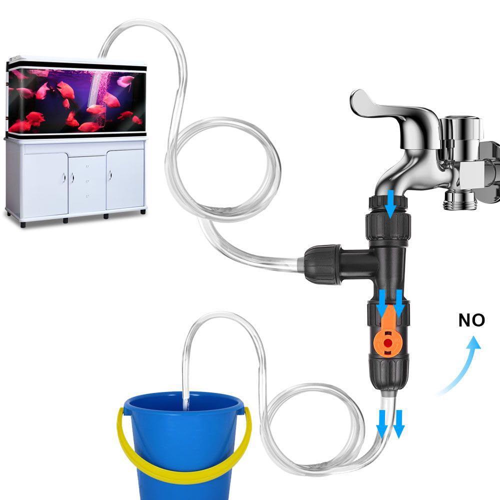 Nettoyeur d'aquarium de Poissons de mer changeur d'eau Automatique avec Adaptateur de Robinet Type de Robinet changeur d'eau d'aquarium