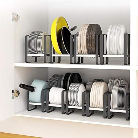 Kitchen Cabinet Storage Shelves for Plates, Dishes, and Chopping Boards