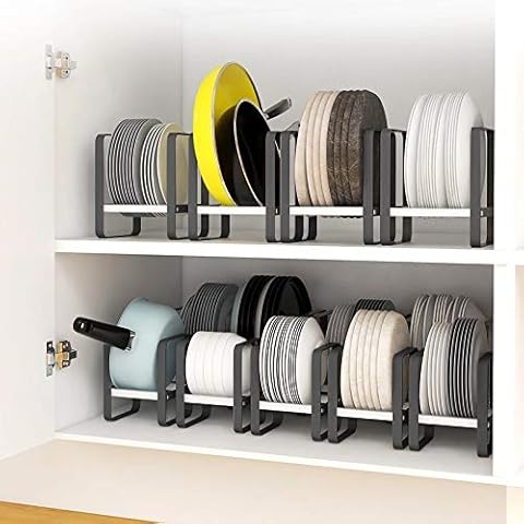 KODENG Kitchen Cabinet Storage Shelves Plates Dishes Chopping Board Storage Rack Bowl Cup Holder Multifunction Kitchen Closet Organizer (S) Cover