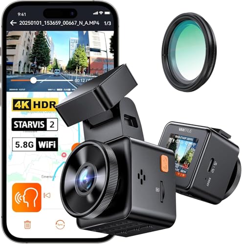 Vantrue E1 Pro 4K Mini Dash Cam Front - STARVIS 2 Night Vision with PlatePix™, HDR Car Camera,...