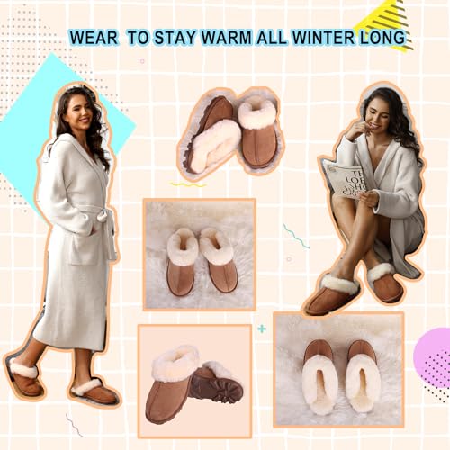 MH MYLUNE HOME Australian Sheepskin Slippers for Women - Luxuriously Soft and Sturdy, Ideal for Indoor and Outdoor Use - Shearling and Sheepskin Mule Slippers for Women3