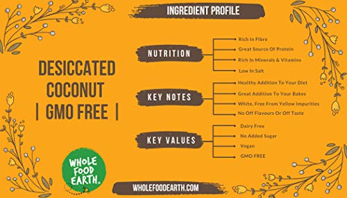 Wholefood Earth Kokosnuss getrocknet, gentechnikfrei, vegan, milchfrei, ohne Zuckerzusatz, 1 kg