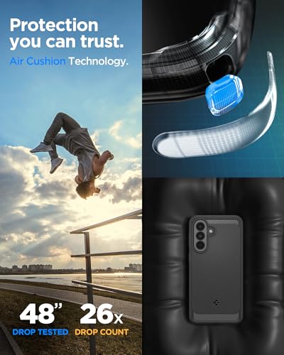 Image of Spigen Rugged Armor | Samsung Galaxy A37 5G Case [Air Cushion Protection] [Flexible] Galaxy A37 5G Back Cover | TPU - Matte Black