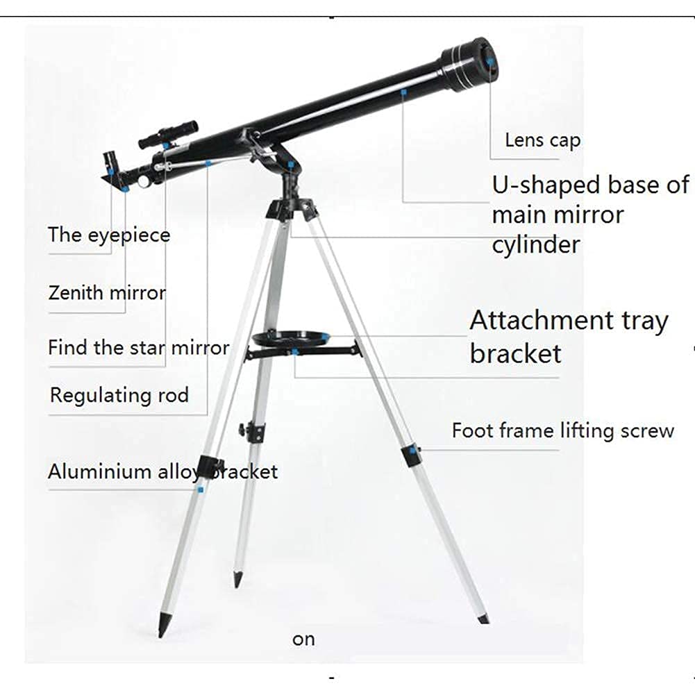 Telescopio astronómico 900/60 mm con trípode Refractor para Exteriores Telescopio monocular con Zoom para Amantes de la astronomía