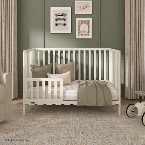 Image of Dream On Me Toddler Guard Rail for Convertible Crib, Solid Wood Bed Rail for Toddler Bed Conversion, Cannoli Cream