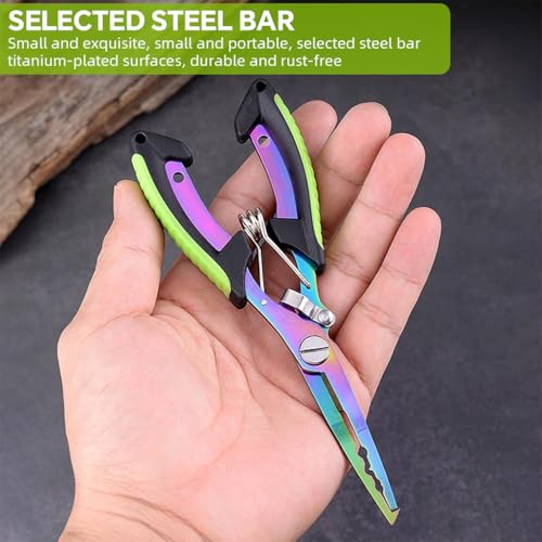 Image of Proberos Fishing Plier for Anglers, Stainless Steel Fishing Multi Tool with Lanyard, Storage Sheath & Carabiner, Split Ring Tool Hook Remover Fishing Line Cutter