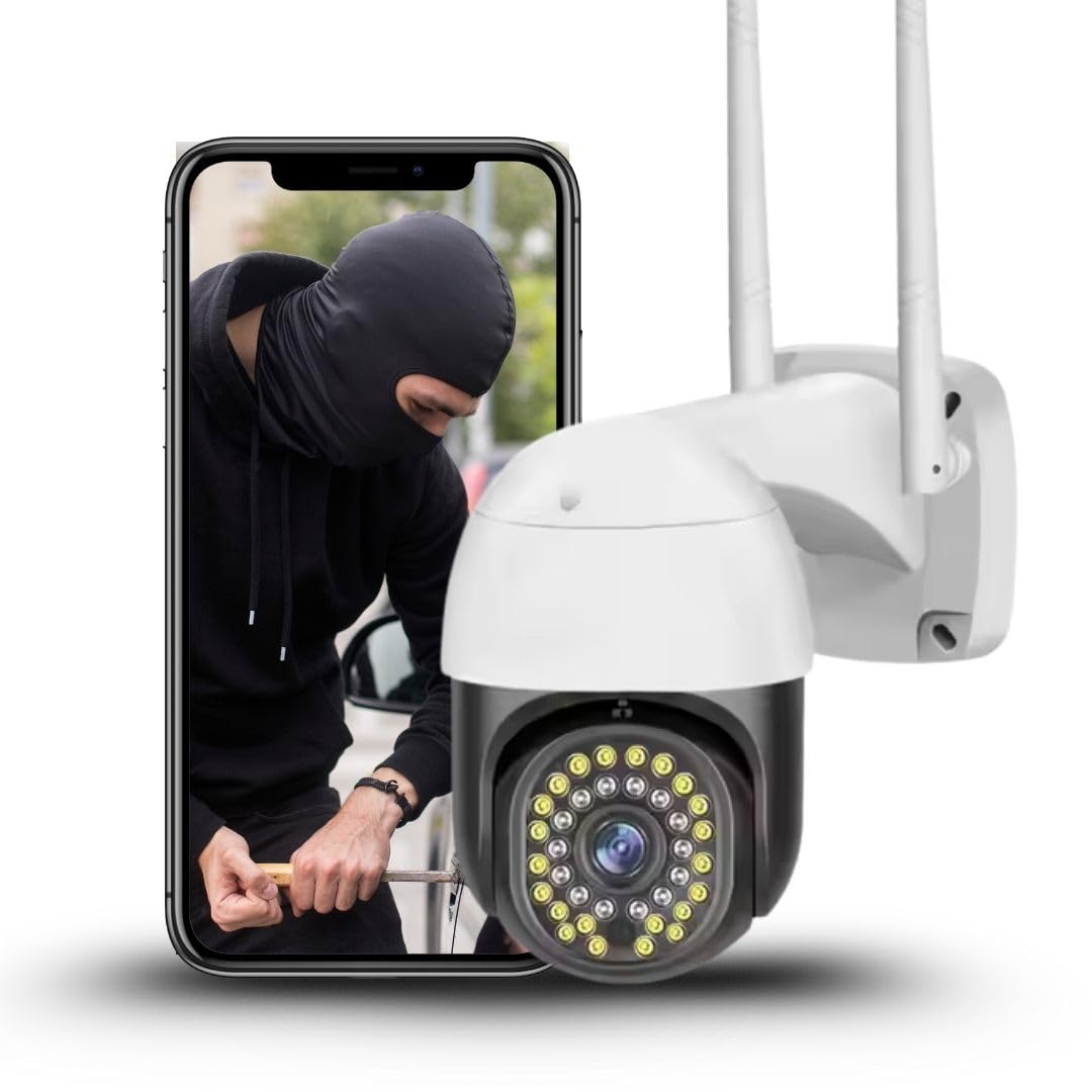 OneXsale Wireless PTZ Outdoor CCTV – 1080P WiFi Security Camera with 360° View, Color Night Vision, Motion Alerts, Two-Way Audio & IP66 Weatherproof Design