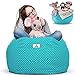 Kroco Stuffed Animal Storage Bean Bag Chair for Kids Room | Stuffie Toy Storage Bean Bag Covers for Toddler & Teen | Stuff Toys Organizer Seat Holder for Girls & Boys | Original Bag Extra Large -Teal