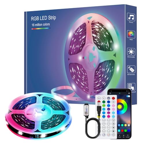 LED Strip 2m, USB RGB LED strip voor 32-50 inch TV, met afstandsbediening app controle, muziek modus, timer instelling, LED strip voor thuis slaapkamer TV keuken decoratie