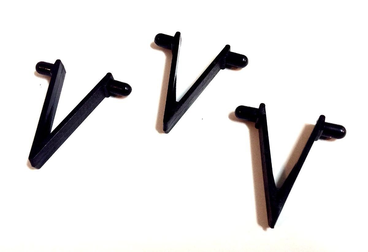 Heavy Duty Replacement V-Clips Black for Pool Brush Net Vacuum Pole Handle Qty 3