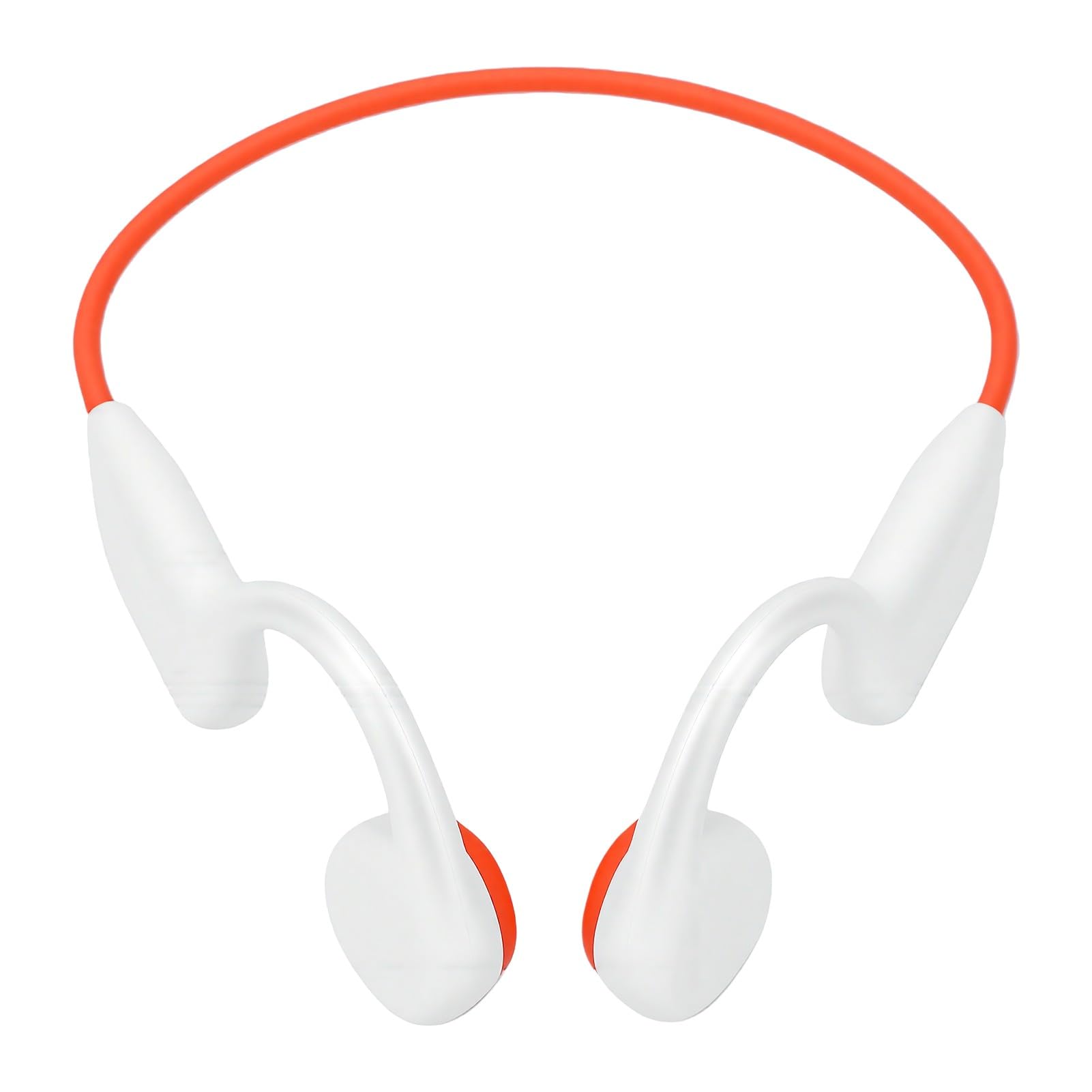 Sxhlseller Cuffie a Conduzione Ossea, Wireless Impermeabili IPX8 per Nuoto con MP3 32 GB, Cuffie Bluetooth 5.4 a Orecchio Aperto per la Corsa Sportiva (Bianco Arancio)