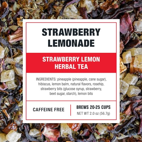 Image of Tiesta Tea - Strawberry Lemonade, Loose Leaf, Strawberry Lemon Herbal Tea, Premium Non-Caffeinated Fruit Blend, Make Hot or Iced & Brews Up to 25 Cups, 2 Ounce Resealable Pouch