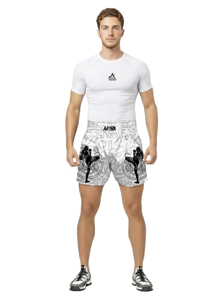 AKIBA Muay Thai Short, Classic Men and Women Boxing, Fighting, MMA, BJJ, Gym, Kick Boxing, Grappling, Martial-picture-31