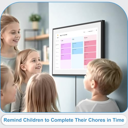 Image of 15.6 Inch Digital Calendar & Chore Chart, Smart Weekly and Monthly Planner, 1080P IPS Touchscreen Display for Family Schedules, Wall Mount and Desk Stand Included, Also Share Photos