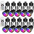 AOAXL 10W RGBW Track Light Heads, 16 Color Adjustable and Warm White H Type Track Lighting Head for Party, Accent, Kitchen, Ceiling Spotlight for Accent Task Art(10 Pack, Black)