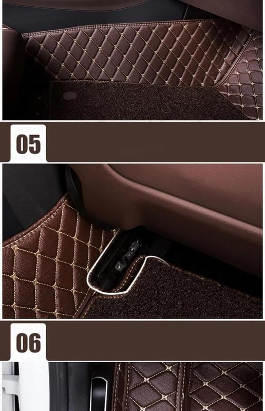 Image of 7D Premium Leatherette Car Foot Mat| Luxurious & Elegant Look | 100% Waterproof and Dust Proof | Custom Fitted 7D Car Floor Tray Mat for Mahindra XEV 9e 2026 (Coffee)