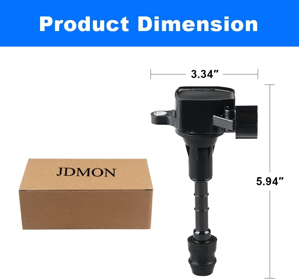 JDMON Ignition Coil Pack Compatible with Infiniti FX35 2003-2008,G35 2003-2007,M35 2006-2008,Nissan 350Z 2003-2006 3.5L Replaces UF401 22448-AL61C 6734025 C1439 GN10246