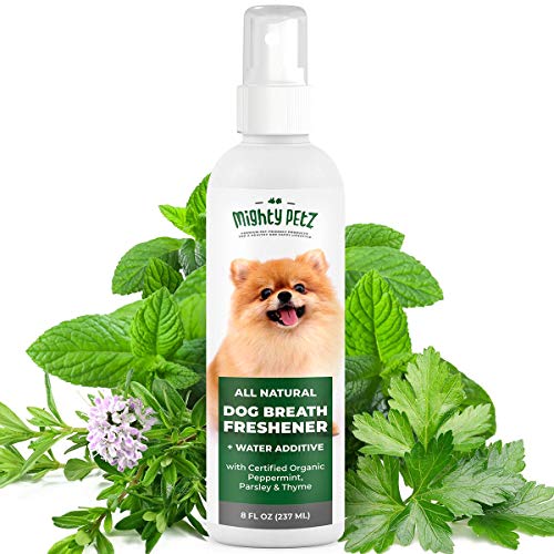 2-in-1 Dog Breath Freshener Spray & Water Additive – All Natural Dog Dental