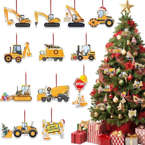 Weihnachtsbaum Anhänger 24 Stück Weihnachtsbaumanhänger Holz...