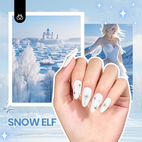 Image of Beetles White Gel Nail Polish Kit with U V Light, 5 Pcs Gel Polish Starter Kit with Base & Top Coat and Nail File for Beginners Soak Off DIY Art Set Manicure Gifts for Women