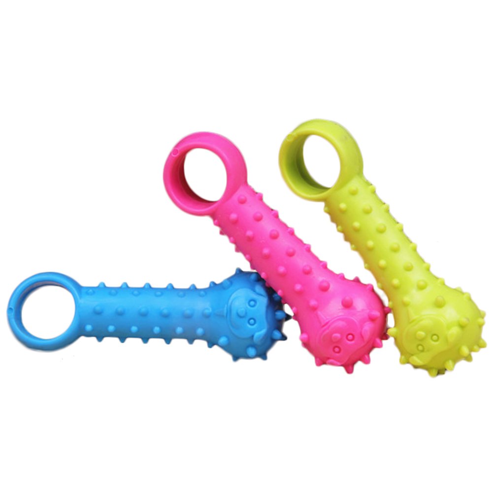 JJ Store Rubber Pet Dog Puppy Dental Teething Cleaning Chew Biting Toy Random Color