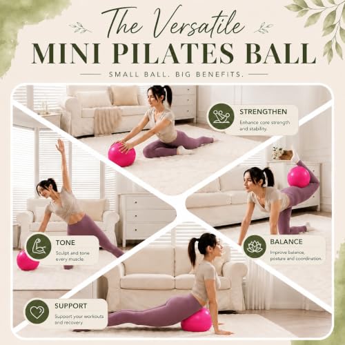 Image of KAIDAA Anti Slip Anti Burst Yoga Ball, (25cm) 9.8 Inch Exercise Mini Soft Workout for Home Gym Yoga, Pilates, Core Training, Pregnancy Workout, Balance, Stability for Men & Woman (Set of 2)