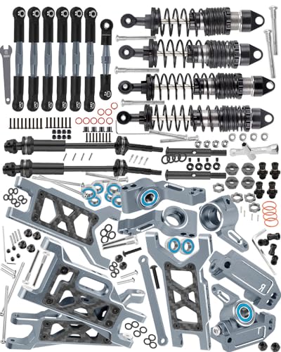 Upgrades Parts for 1/10 Slash 2WD,Slash VXL 2WD RC Shocks&Front Rear Suspension A Arms&Caster Block&Steering Blocks&Rear Stub Axle Carriers&Drive Shaft CVD&Hex Hub&Turnbuckles Camber Link,Titanium