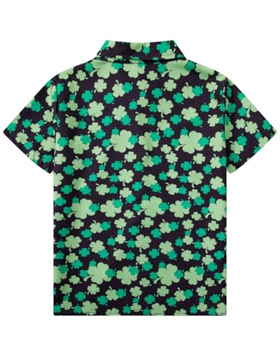 PROMOTED TO BIG SISTER Boys St. Patrick's Day Hawaiian Shirt Button Down Short Sleeve Shamrock Shirts2