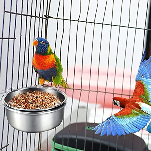 Fressnapf für den Außenbereich, aus Edelstahl, lässt sich leicht an einer Hundekäfig, Katzenkäfig oder Vogelkäfig befestigen Keloc