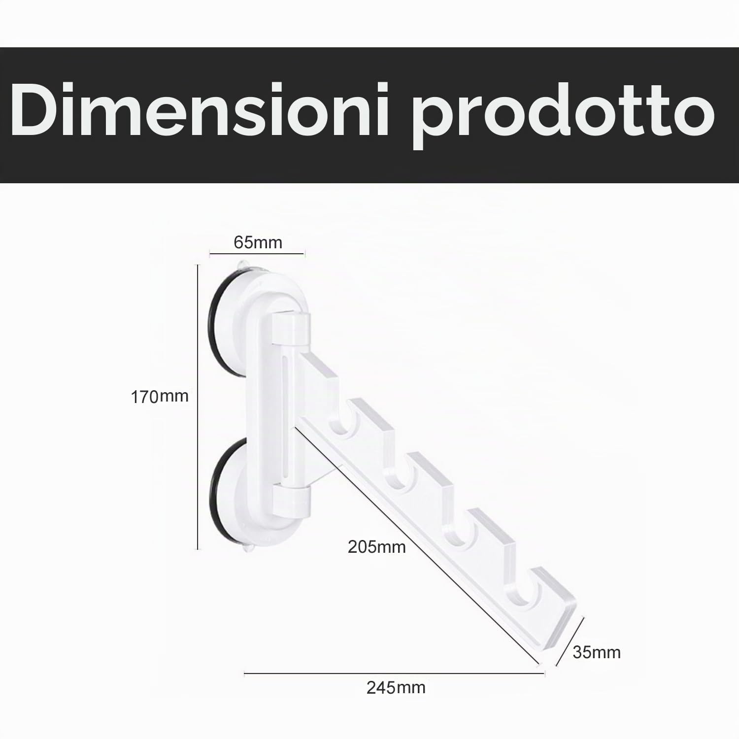 Appendiabiti Da Parete Pieghevole Stendino Muro - Balcone Invisibile Forte Ventosa Senza Punzoni Finestra Multifunzionale Quattro Fessure Barra Porta Vestiti Per Lavanderia Camera Letto Bagno
