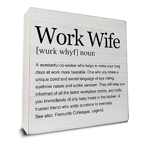 Work Wife Gift for Women Work Wife Definition Art Wooden Box Sign Decor