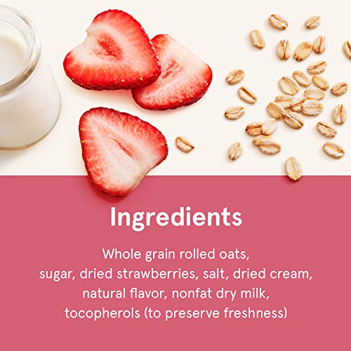 Image of Quaker Instant Oatmeal, Strawberries and Cream, Individual Packets, 1.05 Ounce (Pack of 48)