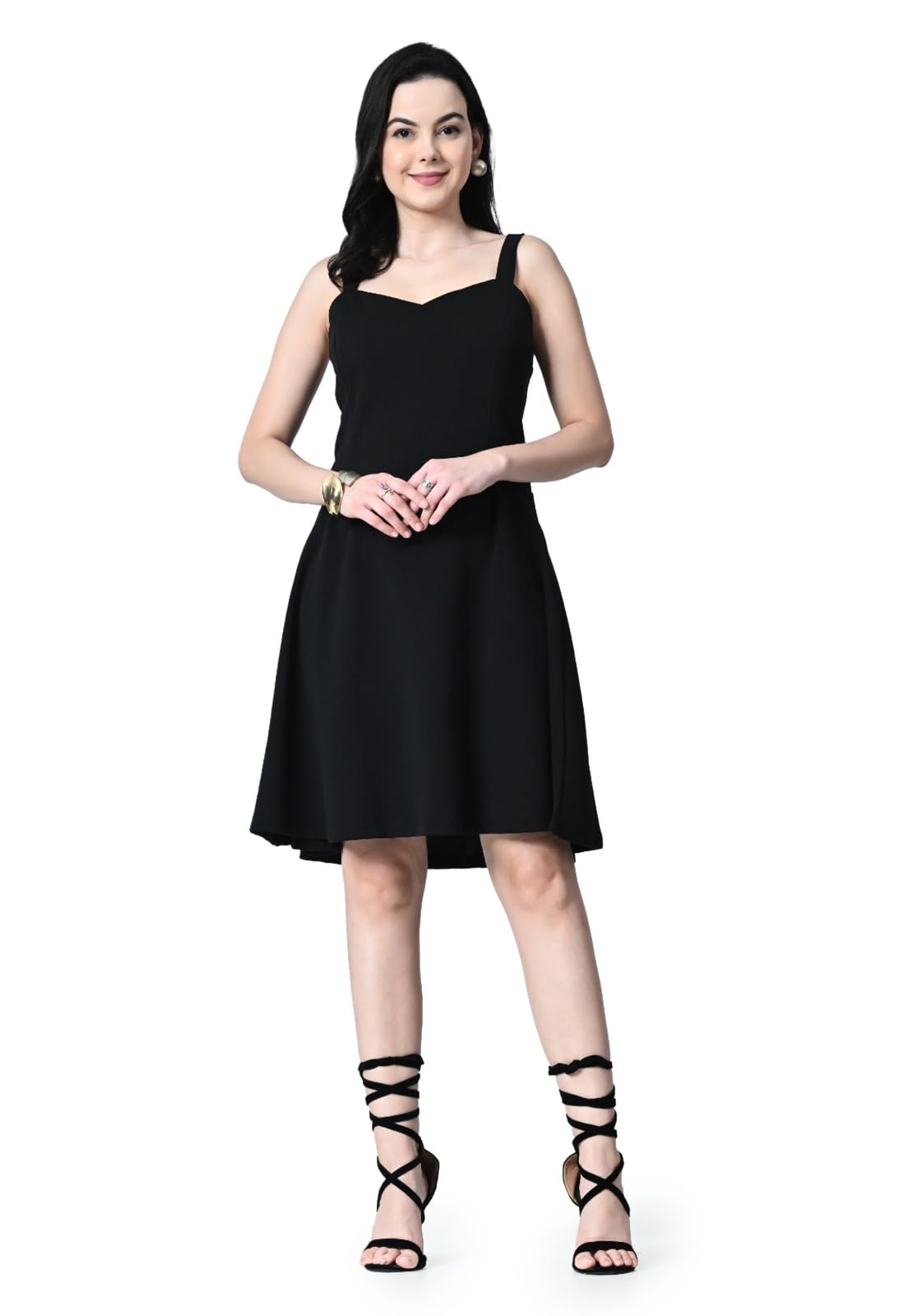 Women's Summer Sweatheart Neck Sleeveless, Fit and Flare Dress| Knee Length Dress |Beach/Party/Wedding Guest Dresses-image-20