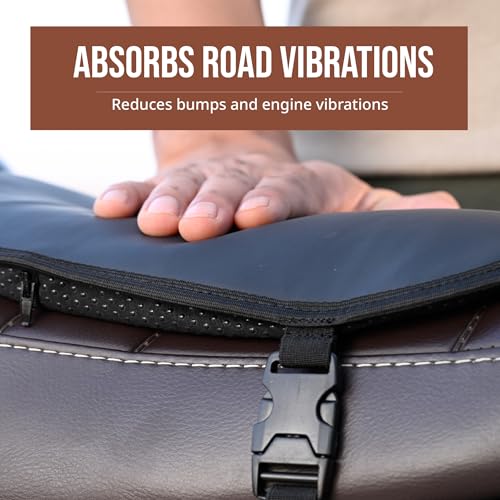 Image of Gel Motorcycle Seat Cushion - Supports Sit Bones, Tailbone, and Buttock Muscles - Absorbs Micro-Shocks and Road Jerks, Suitable for All Motorbikes, Waterproof (Black)