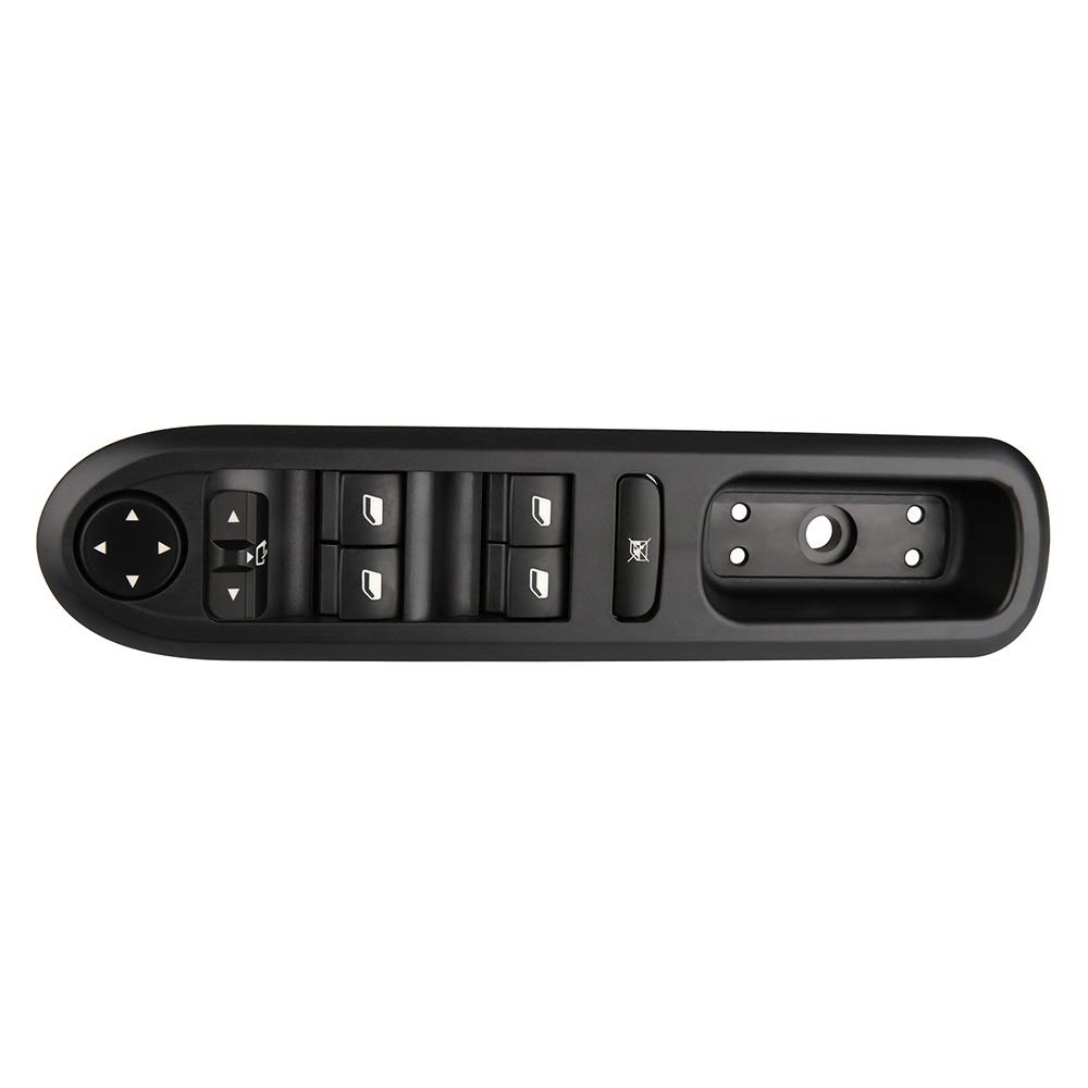 Elektrischer Fensterschalter Autofenster-Knopf, elektrischer Fensterheber-Steuerschalter 2004–2010/passend for Peugeot 407, Glasheber, Hauptschalter, Fensterheber-Bedienfeld, 6554.ER
