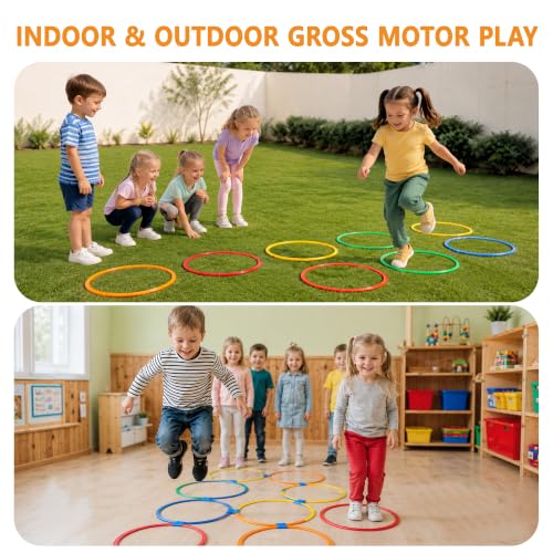 Oranmew 20Pcs 11" Hopscotch Rings, Agility Rings for Kids Obstacle Course by Oranmew - Used condition - Image 4