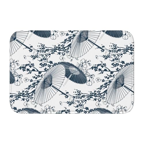 玄関マット 和風 和傘 桜 和柄 上品 足拭きマット バスマット 滑り止め 吸水 速乾 お風呂マット おしゃれ かわいい 吸水速乾 厚手 防音 業務用 家庭用 40×60cm