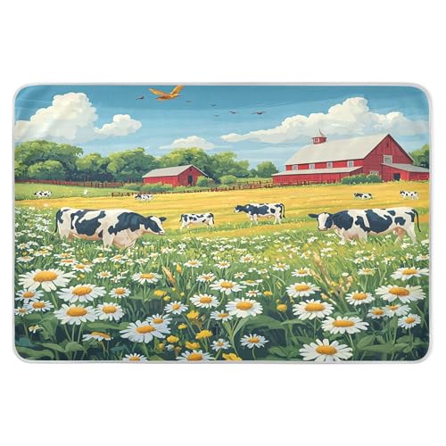 Takiito Farmland Field Bed Pad Reusable Bed Underpad Washable Waterproof Leak-Proof Quick Dry Incontinence Pee Pad for Toddlers Kids Adults Pets 34x52 in