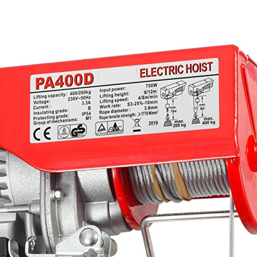 Partsam 200/400kg 900W Paranco Argano Verricello