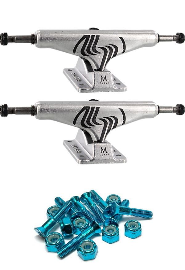 Silver Skate Trucks M-Class Hollow Polished/Black Skateboard Trucks - 5.25