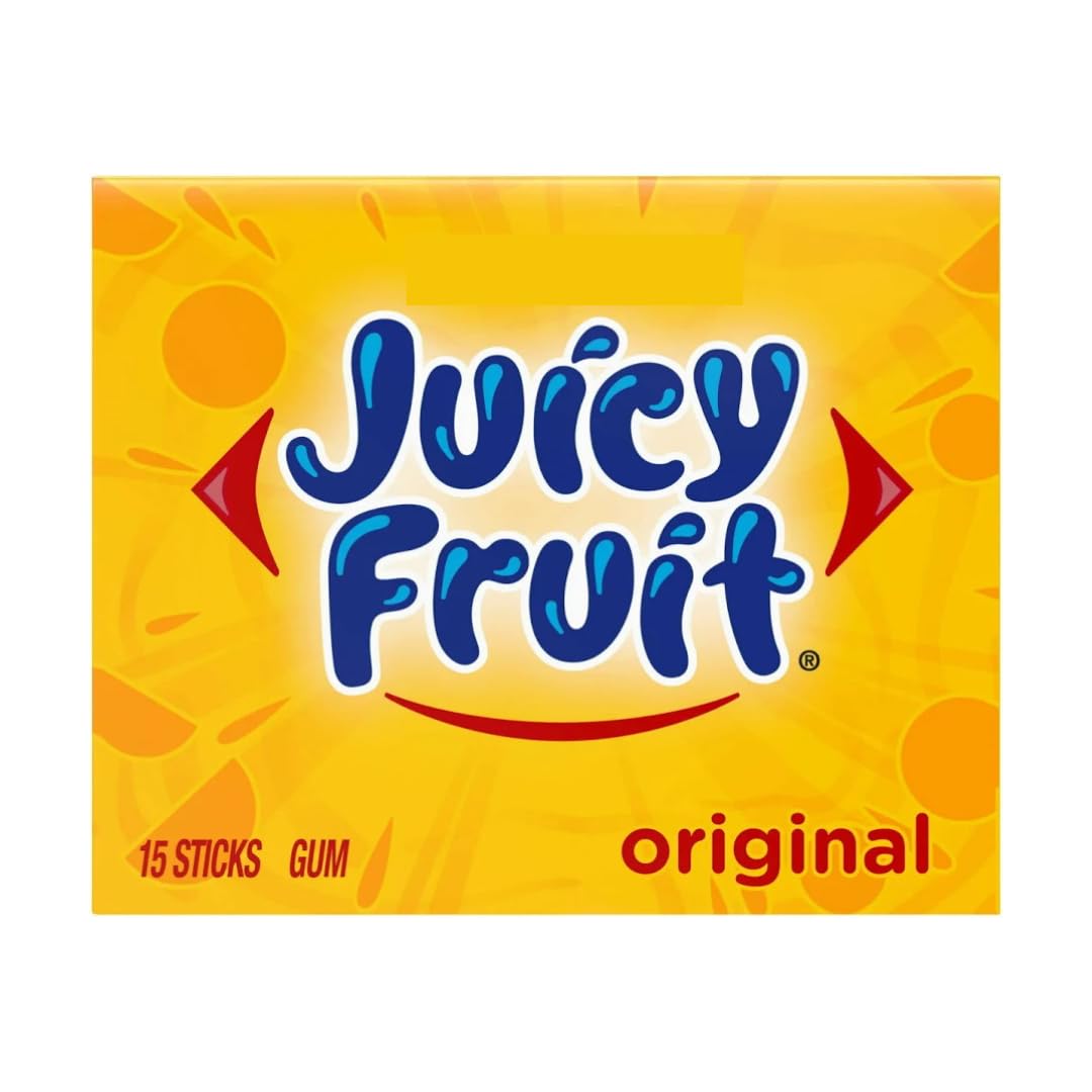 Juicy Fruit Original Kaugummi – 37,5 g – Süß-fruchtiger Klassiker für Frischen Atem & Langanhaltenden Genuss +Heartglobal Versandschutz