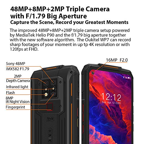 Amazon | OUKITEL WP7フラッグシップの頑丈な携帯電話、48MPトリプル