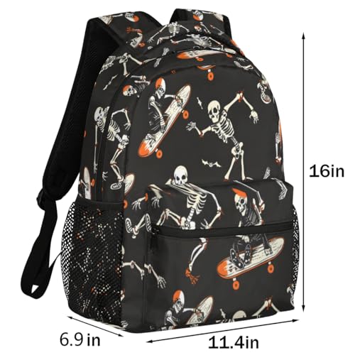 Halloween Skull Backpacks for Boys Girls Kids Funny Soprt Skuu Lightweight 16 Inch School Backpack Laptop College Bookbag Travel Casual Daypack Hiking Camping Computer Rucksack Medium2