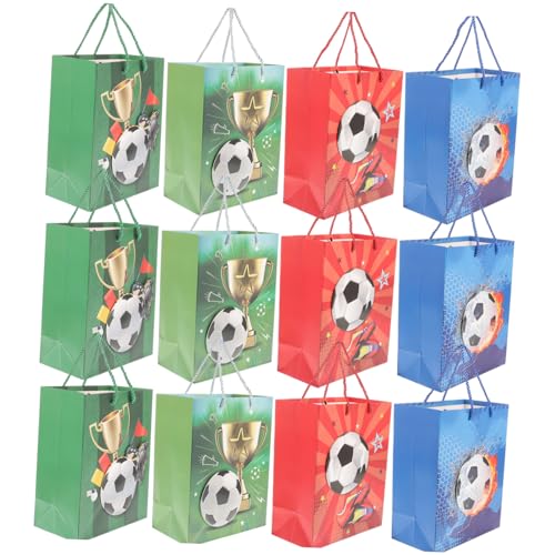 Bolsas para dulces de fútbol BRIGHTFUFU de papel con asas de cinta para regalar a los invitados