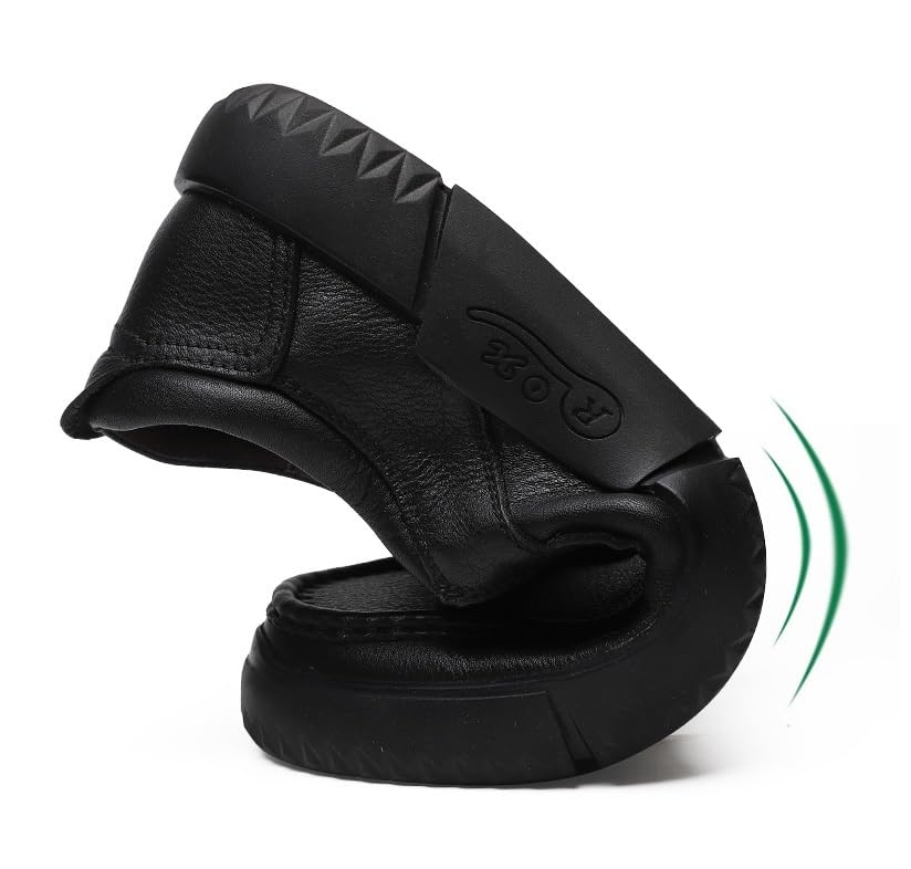 Men's Genuine Leather Oxford Dress Shoes Platform Slip On Modern Business Casual Formal Comfortable Loafers4