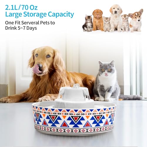 Fuente de Agua de Cerámica para Mascotas 2.1 L miniatura 4