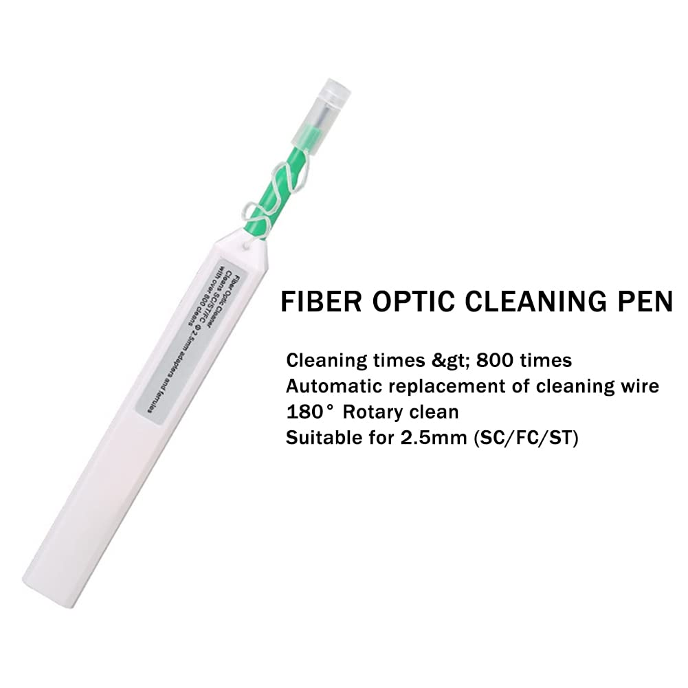 Kit di pulizia in fibra ottica da 12 pezzi, strumento per la pulizia della fibra ottica con lente di ingrandimento a cassetta per connettori LC