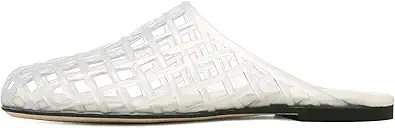 Clear Jelly Shoes for Women Slip on Jelly Mesh Slides Comfortable Closed Toe Flats Sandals Summer Beach Slippers.