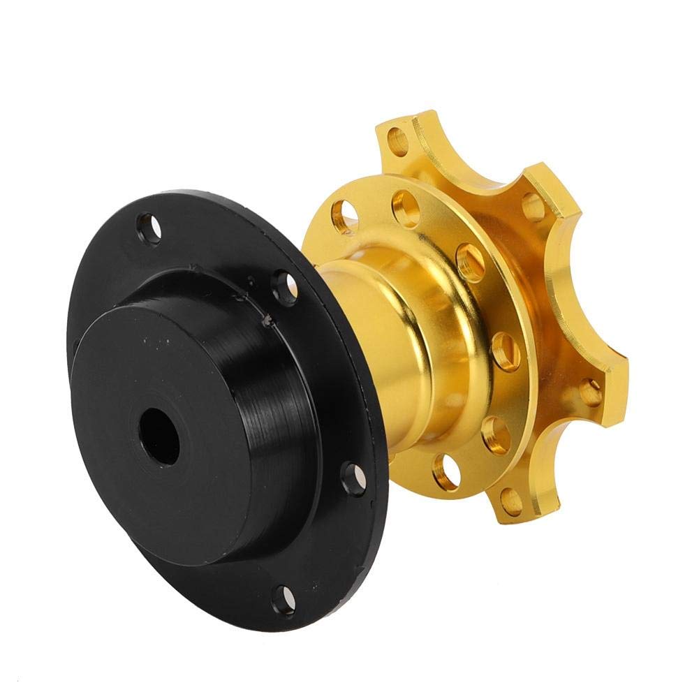 Sgancio rapido volante,KIMISS volante universale a 6 fori con sgancio rapido Kit adattatore disconnessione per riparazione auto(Oro)